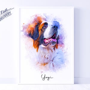Custom pet portrait watercolor memorial gift for her - pet sympathy gift | dog memorial gifts for dog lovers | pet loss | Fathers day gift