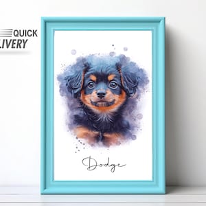 Custom watercolor pet portrait - dog portraits from photos, watercolor dog painting, pet painting, watercolor art for dog and pet lovers