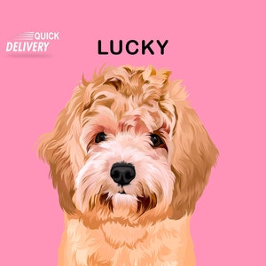 Personalized Pet Portrait from Photo | Custom Cartoon dog portrait Drawing from Photo | Pet Art, Pet memorial, Pet sympathy Gift for her