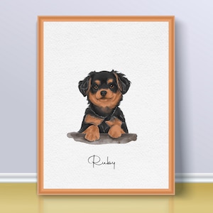 Mini custom watercolor pet portrait from photo, Hand Painted Dog Portrait, Pet Painting, personalized dog portrait, Pet Memorial Gift