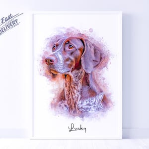 Watercolor Pet Portrait From Photo | Personalized Gift For Her | Dog Portrait drawing from photo | Pet painting | Pet Memorial gift