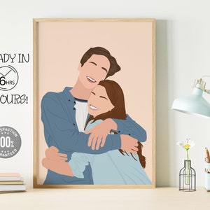 Benutzerdefiniertes Porträt, personalisierte Illustration, gesichtsloses Porträt, Freund Geschenk, Freundin Geschenk, Geburtstagsgeschenk für Frau Mann Eltern