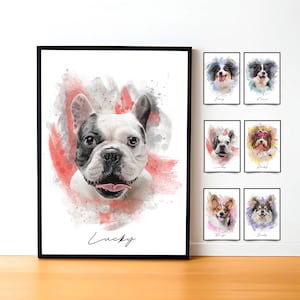 Custom Watercolor Pet Portrait | Personalized Drawing from photo| Pet memorial Gift | Dog Portrait remembrance gift for her | Pet loss gift