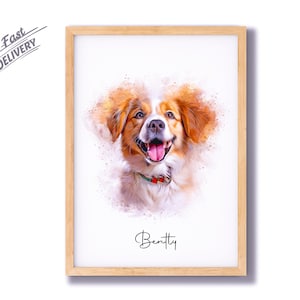 Custom Watercolor Pet Portrait from Photo Personalized Dog Gift, Gifts for Her, Pet Memorial Gifts, Dog Memorial Gifts, Gifts for Mom