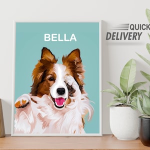 Personalized Pet Portrait from Photo, Cartoon Dog Portrait Drawing from photo, Dog Cat Lover gift, Pet loss, Dog memorial, Pet Sympathy Gift