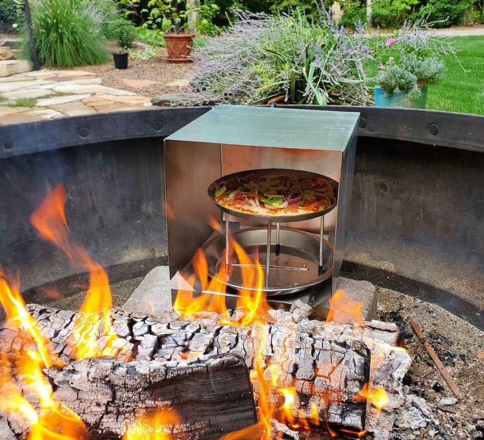 Outdoor Vertical Rotisserie. Best Lightweight Camping Grill, Smoker