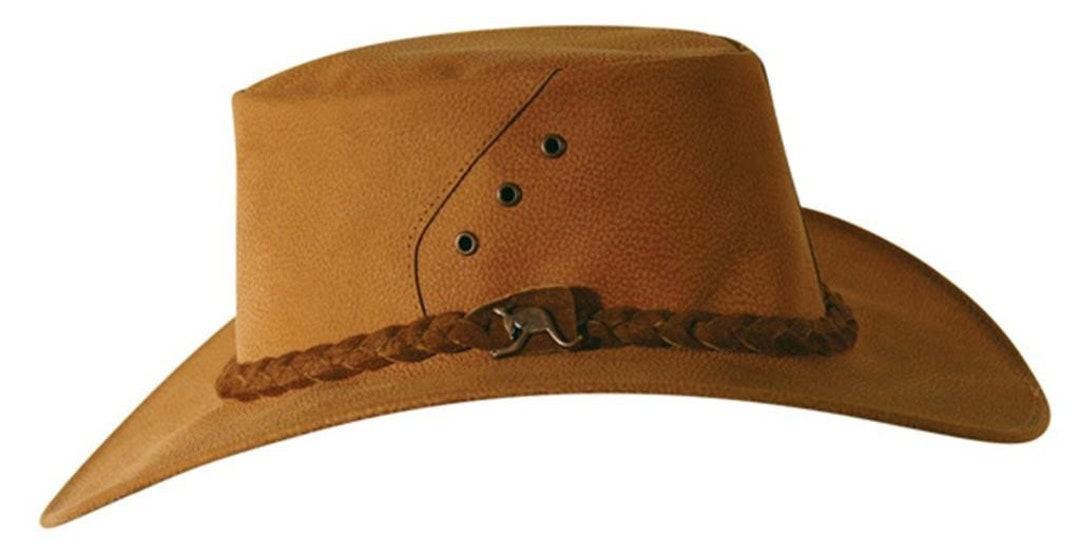 Australian Travel Suitcase Hat, Traveler Kangaroo Leather Crushable Hat, Sun Protection for Men