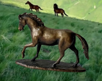 Statuette de cheval « Grace » en bronze fabriquée à la main - Élégante sculpture équestre