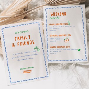 Destination Wedding Itinerary Template, Editable Wedding Weekend Timeline, Fun Order of Service, Printable Canva Template, Digital Download