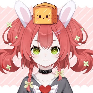 Vtuber Asset| Kawaii bread, cute, streamer, bread, png, 2d vtuber, png tuber,