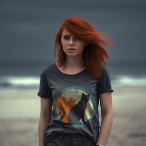 Retro, aesthetic, cat, t shirt, gift,