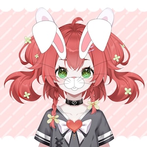 Vtuber Asset | Bunny ears | Bunny face | Kawaii | Cute | Cheap | 2D | 3D | Vtuber |