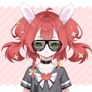 Vtuber Asset| Shutter Shades| Kawaii| Streamer| Twitch| 2D Vtuber| 3D Vtuber|