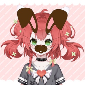 Vtuber Asset | Bunny ears | Bunny face | Kawaii | Cute | Cheap | 2D | 3D | Vtuber |