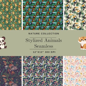 Stylized Animal Patters, Seamless