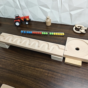 Marble Run Track, Full Set with Funnel Kancha Long Track Plate ,Marble Race Wooden Plate,Toy, Montessori toy Set for christmas gift playing