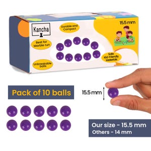 15.5mm Colorful Acrylic Balls – Shiny, Lightweight and Unbreakable – Perfect for Marble Runs, DIY Crafts & Home Decor Pack Of 10 balls.