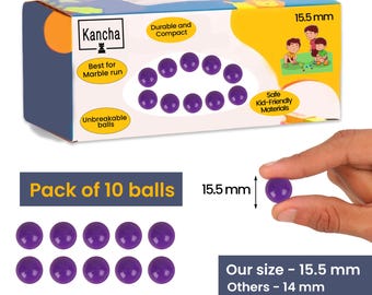 Colorful Acrylic Balls 15.5mm: Marble Run & DIY Craft Set (Pack of 10)