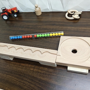 Marble Run Track,Full Set with Funnel TIK TIK Marble Track Plate,Marble Race Wooden Plate,Toy, Montessori toy Set for christmas gift playing