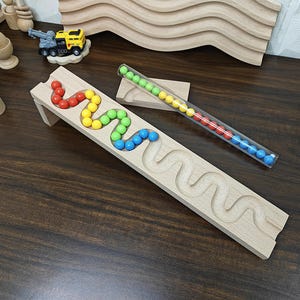 Marble Run Track, LONG TRACK, , Marble Race , Marble Run Race Wooden  Plate, Light weight Toy, Montessori Pack of 1