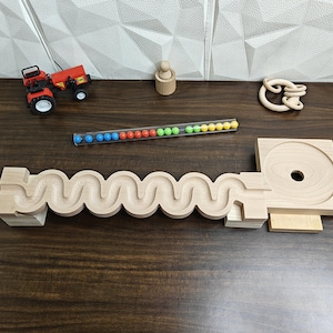 Marble Run Track,Full Set with Funnel Kancha 3d Long Track Plate,Marble Race Wooden Plate,Toy, Montessori toy Set for christmas gift playing