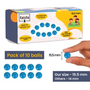 15.5mm Colorful Acrylic Balls – Shiny, Lightweight and Unbreakable – Perfect for Marble Runs, DIY Crafts & Home Decor Pack Of 10 balls