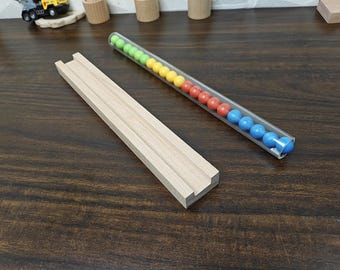 Beech Wood Marble Run Track: Montessori Toy Gift