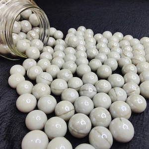 20 Glass Marbles 16 MM. Hand polished Milky Grey Marbles / Shooter Swirl