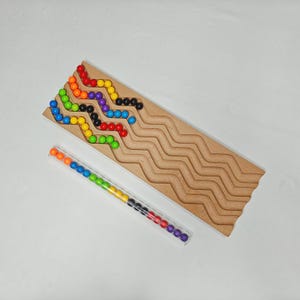 Handmade Wooden Marble Run Track: Montessori Zigzag Race