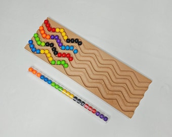 Handmade Wooden Marble Run Track: Montessori Zigzag Race