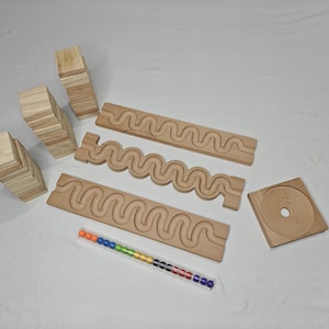 Marble Run Track Full Set, marble race wooden toy for kids , birthday gift kancha marble run track nontoxic montessory toy.