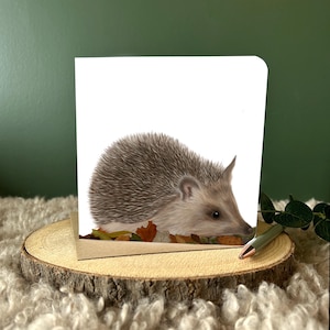 Carte hérisson Carte blanche Carte animal Cadeau pour amoureux de la faune Carte d'anniversaire Carte faite main Artiste animalier Carte d'anniversaire hérisson