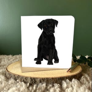 Carte chiot labrador Carte chien Carte de voeux vierge Carte d'anniversaire chien Cadeau pour amoureux des chiens Carte animal de compagnie Carte cadeau fait main chien mignon maman Portrait d'animal de compagnie