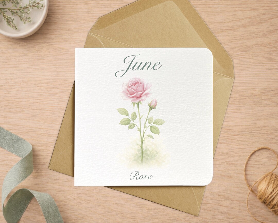 June Birthday Card Roses Birth Month Flower Blank Greetings Gift - Etsy UK