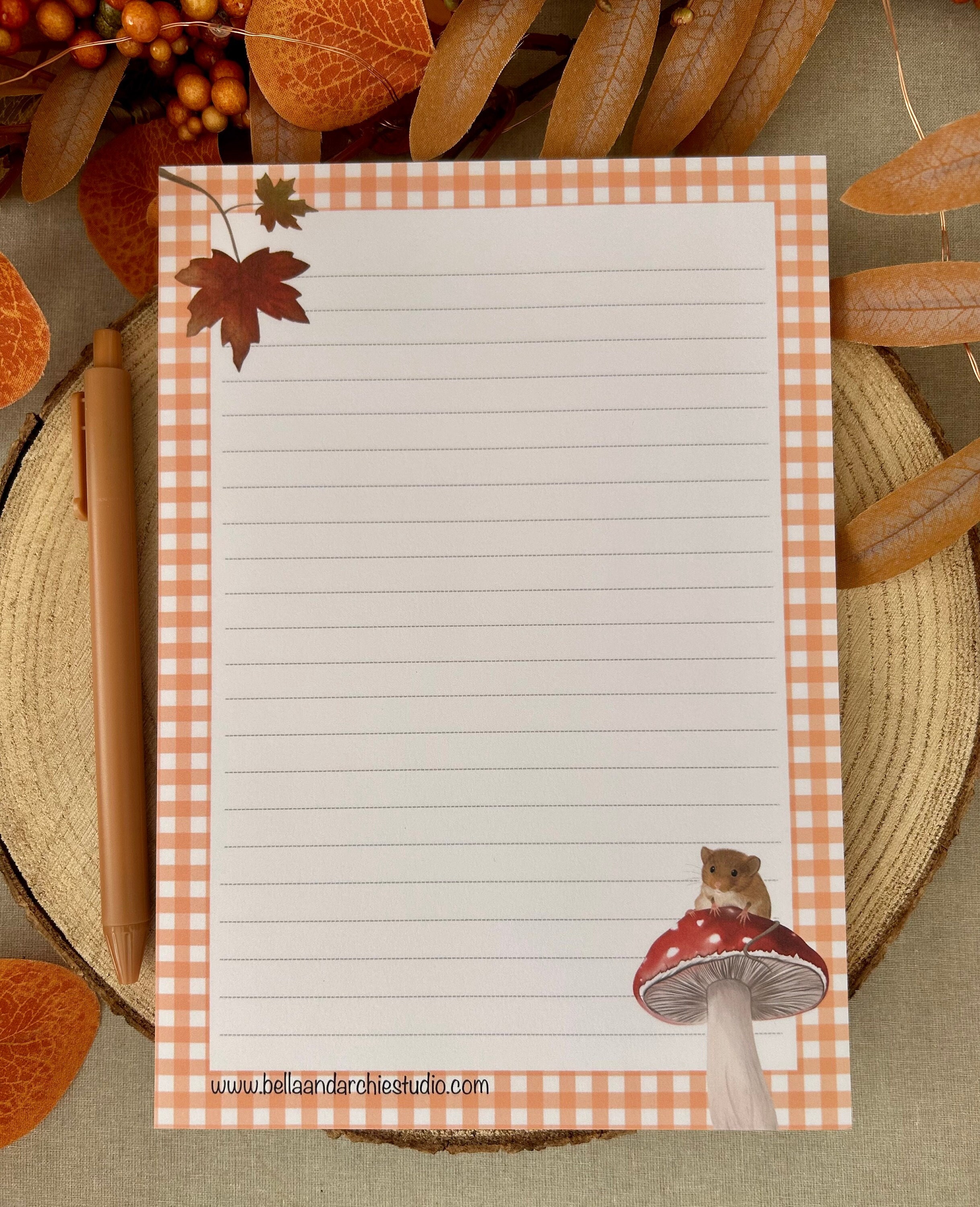 A5 Harvest Mouse Notepad, Lined Notepad, Scribble Pad, to Do List
