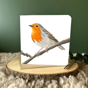 Carte Robin Carte vierge Carte animal Cadeau pour amoureux de la faune Carte d'anniversaire Carte faite main Artiste animalier Carte de Noël Robin