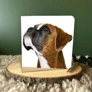 Tarjeta de perro Boxer Tarjeta de perro Tarjeta de felicitación en blanco Tarjeta de cumpleaños para mamá de perro Regalo para amante de los perros Tarjeta para mascotas Tarjeta hecha a mano Regalo para dueños de mascotas Mamá de perro