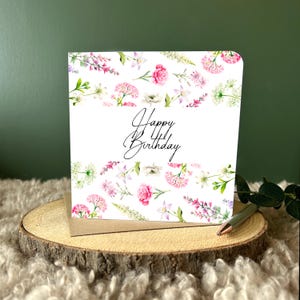 Tarjeta de cumpleaños para ella Tarjeta floral en blanco para mujer Tarjeta de felicitación de flores Tarjeta hecha a mano para mujer Tarjeta para jardinero Regalo para amante de las flores
