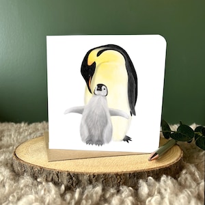 Karte mit Pinguinen für Mama und Baby Pinguin Karte Karte für Mama und Baby Karte zum Muttertag
