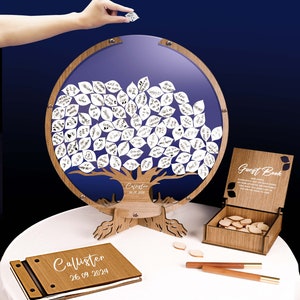 Cadeau de retraite personnalisé : félicitations pour votre retraite ! Souvenir, fête de départ en retraite，Livre d'or en bois avec couverture gravée personnalisée