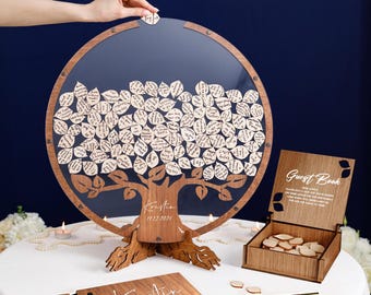 Wedding Guest Book Alternative, Family Tree Guest Book Wedding - Wood, Personalized Wedding Decor