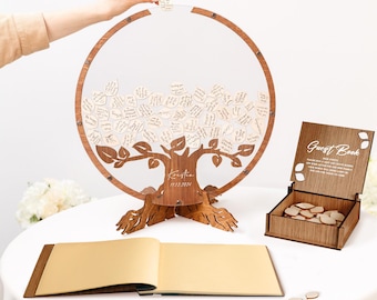 Wedding Guest Book Alternative, Family Tree Guest Book Wedding - Wood, Personalized Wedding Decor