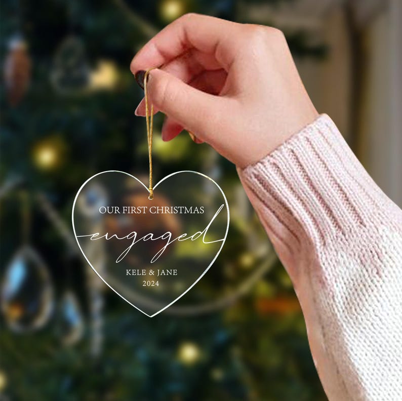 Engagement Christmas Ornament Personalized First Christmas Keepsake