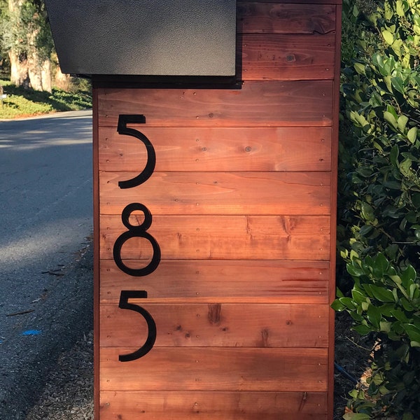 6 inch Modern House Numbers Letters, Large Black Glossy Address Numbers