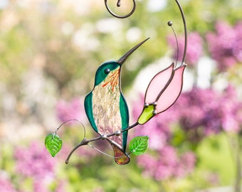 Colibri, vitrail, tentures, cadeau fête des mères, colibri