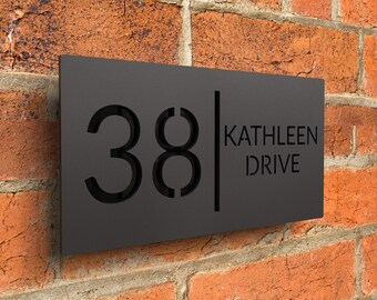 Modern black door numbers, custom acrylic door numbers, custom address signage