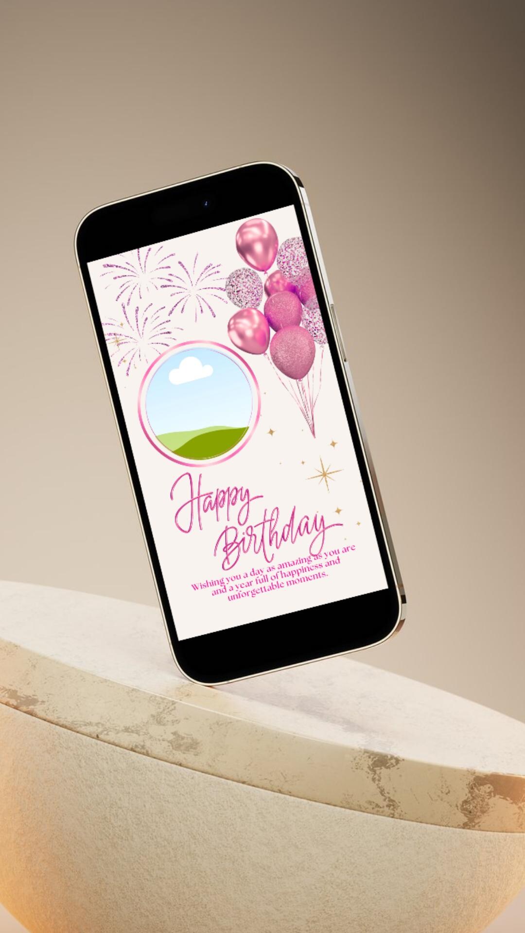 Editable Birthday Card Template • Birthday Card for Her • Personalized