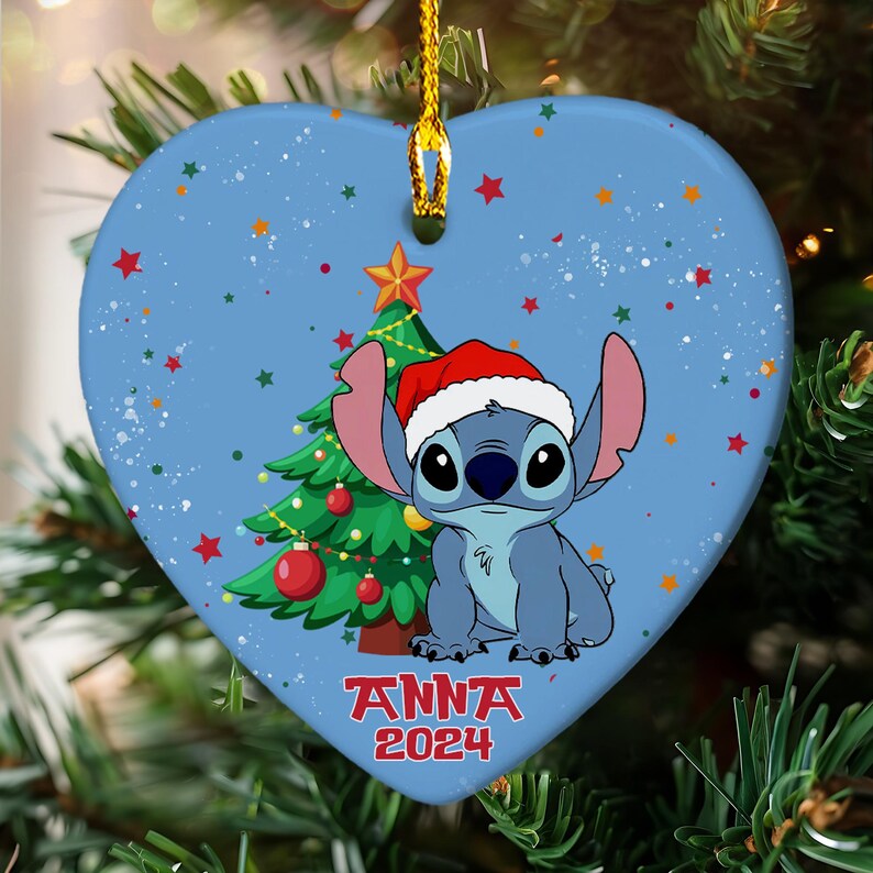 Personalized Stitch Christmas Ornament, Stitch Alien Christmas Keepsake