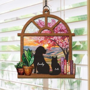 Personalized Pet Memorial Suncatcher, Custom Pet Window Suncatcher, Dog Loss Gift, Loss of Pet Sympathy Gift, Pet Remembrance Gift