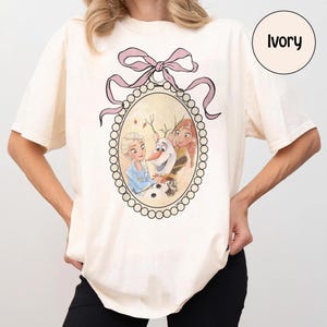 Disneyland Elsa Anna Olaf Coquette Comfort Color T-Shirt, Frozen Movie Homage Movie Shirt, Disney Princess Boyfriend Girlfriend Gift